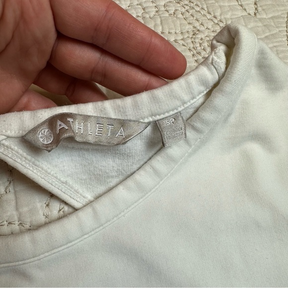 Athleta white cap sleeve sweatshirt top - Picture 5 of 6